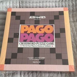 NEW Sealed Vintage 1985: PAGO PAGO Crossword Puzzle Game by Just Games